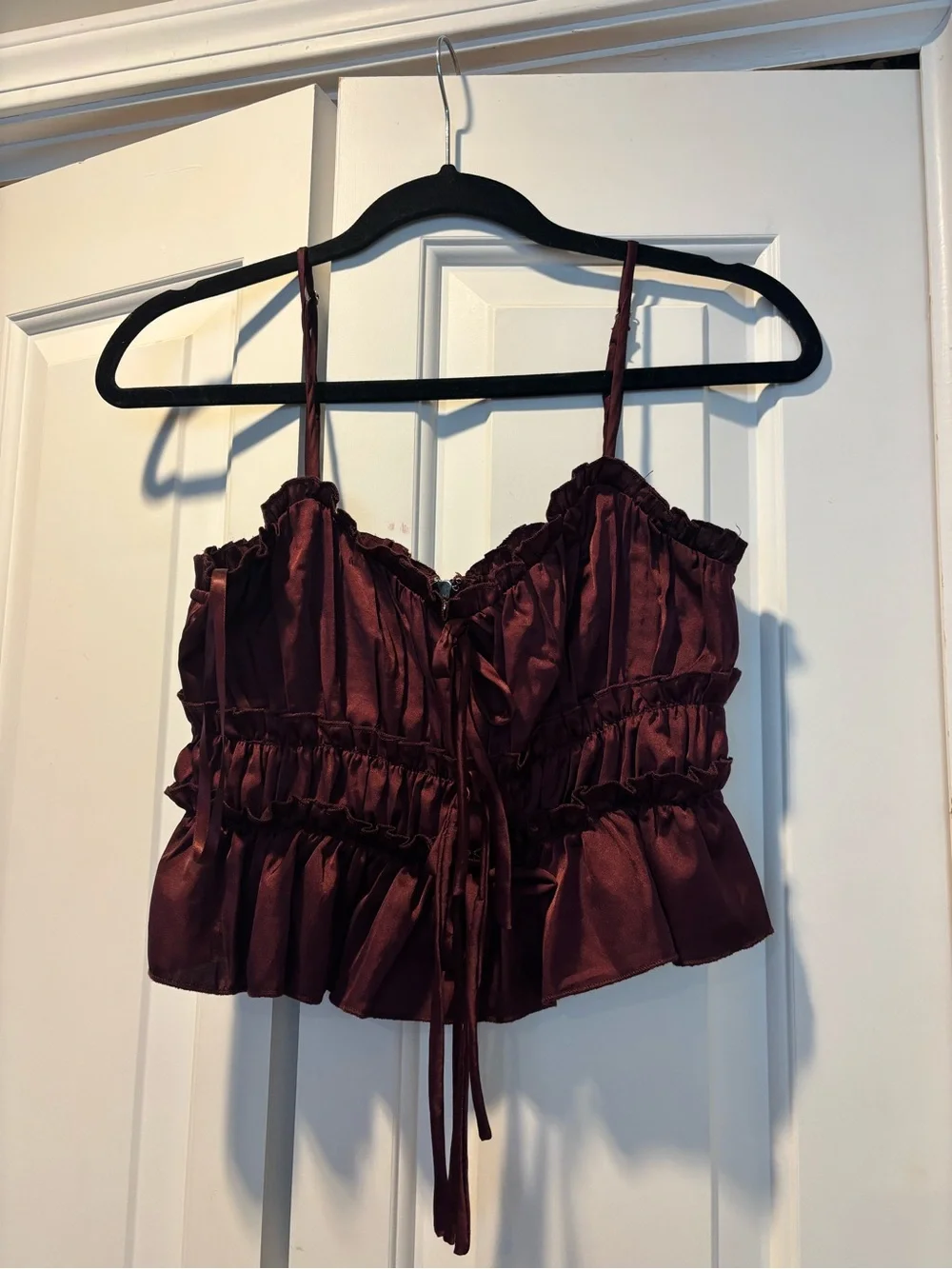 12th Tribe Dahlia Satin Maxi Set in Mulberry - Picture 2 of 3